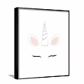 Minimalist Pastel Gradient Unicorn Horn With Eyelashes Framed Wall Decor Design