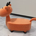 Adorable Deer Shaped Orange Fabric Children's Chair With Stable Black Legs