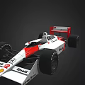 White And Red Formula Race Car With Shell Honda Logos And Number Two 3d model