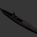 Military Submarine With Number 28 Gray Hull And Deck Structure 3d model