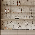 Modern Liquor Store Interior With Metal Shelves Various Wine Bottles And Wine Glasses