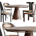 Middle Ancient Dining Table and Chair Combination 3d model