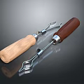 Household Kitchen Tongs With Wooden Handles And Metal Grips For Cooking