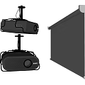 Professional Projection Monitoring System With HD Projector And Roll Up Screen