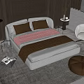 Modern Minotti double bed 3d model