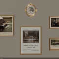 Vintage Picture Frames With Various Art Prints For Wall Decoration 3d model