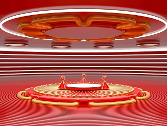 Red Space Exhibition Hall Science Fiction Space Product Matching Light Luxury DP Beautiful Chen 3d model