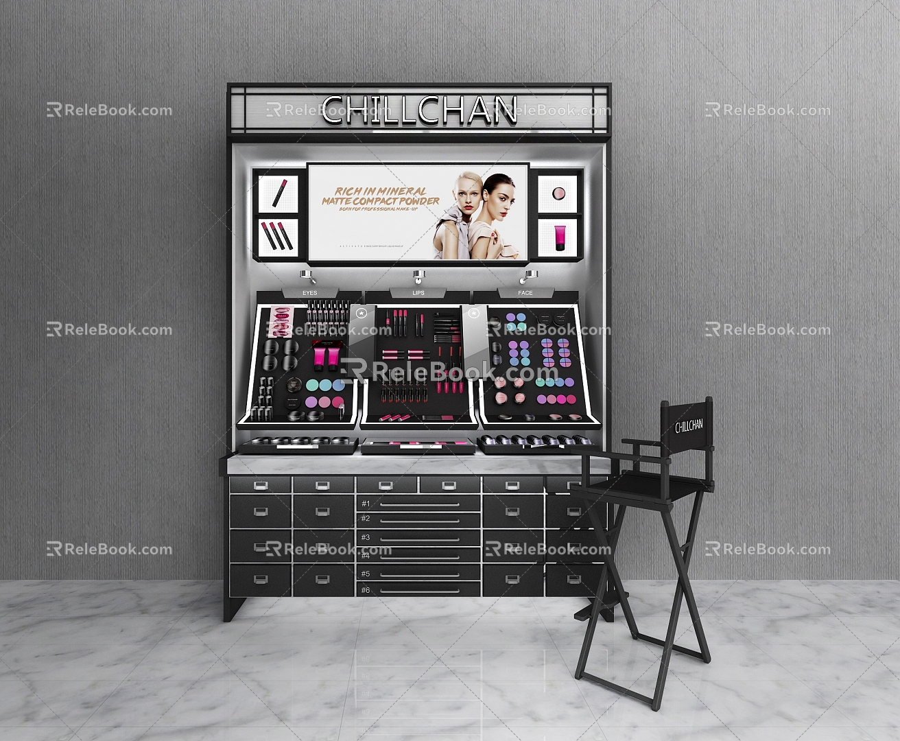 Cosmetic Cabinet Makeup Cabinet Props Display Shelf 3d model