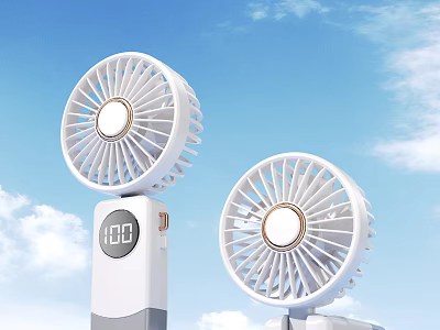 Portable Air Conditioner Fan With LED Light And Battery Display For Summer Cooling 3d model
