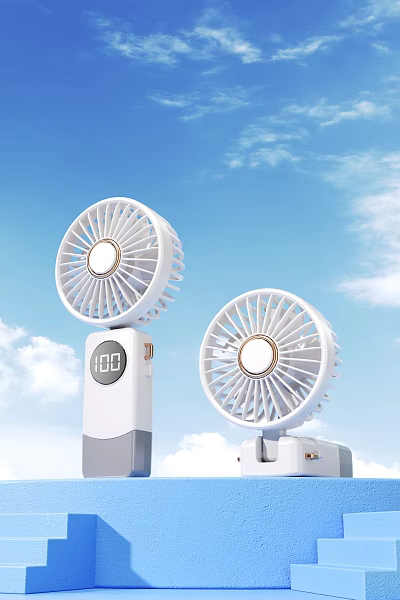 Portable Air Conditioner Fan With LED Light And Battery Display For Summer Cooling 3d model