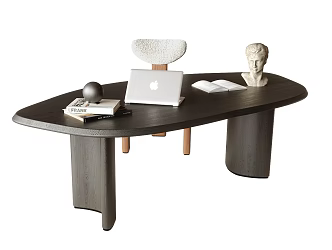 Modern Desk and Chair Combination Desk Decoration 3d model