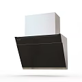 Modern Stainless Steel Kitchen Range Hood With Black Glass Panel Design
