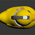 Yellow Mechanical Decorative Duck Furniture Ornament With Gray Helmet And Buttons