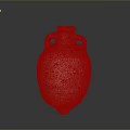 Traditional Terracotta Jar Sculpture Carving With Two Handles And Decorative Patterns