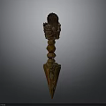 Natural Plant Leaf Decorated Wooden Sculpture With Intricate Carved Patterns