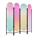Color Gradient Screen With Black Metal Frame And Four Panels 3d model