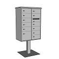 Silver Standing File Cabinet With Multiple Lockable Drawers And Metal Stand