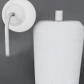 Pair of Modern Gold Metal Table Lamps With White Round Shades And Cylindrical Bases