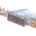Wooden Fence With Grid Pattern Gate And Rustic Design For Outdoor Areas