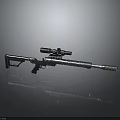 Modern Tactical Sniper Rifle With High Precision Scope And Ventilated Barrel