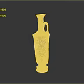 Ancient Vase Sculpture Carving With Classical Red And Black Painted Figures Design