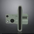 3D Rendered Light Green Mechanical Equipment With Metal Rod And Circular Parts