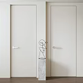Modern White Swing Door Design For Home Interior With Sleek Handle And Frame 3d model