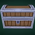 Vintage Wooden Storage Chest with Metal Frame Lock and Keyhole for Home Organization