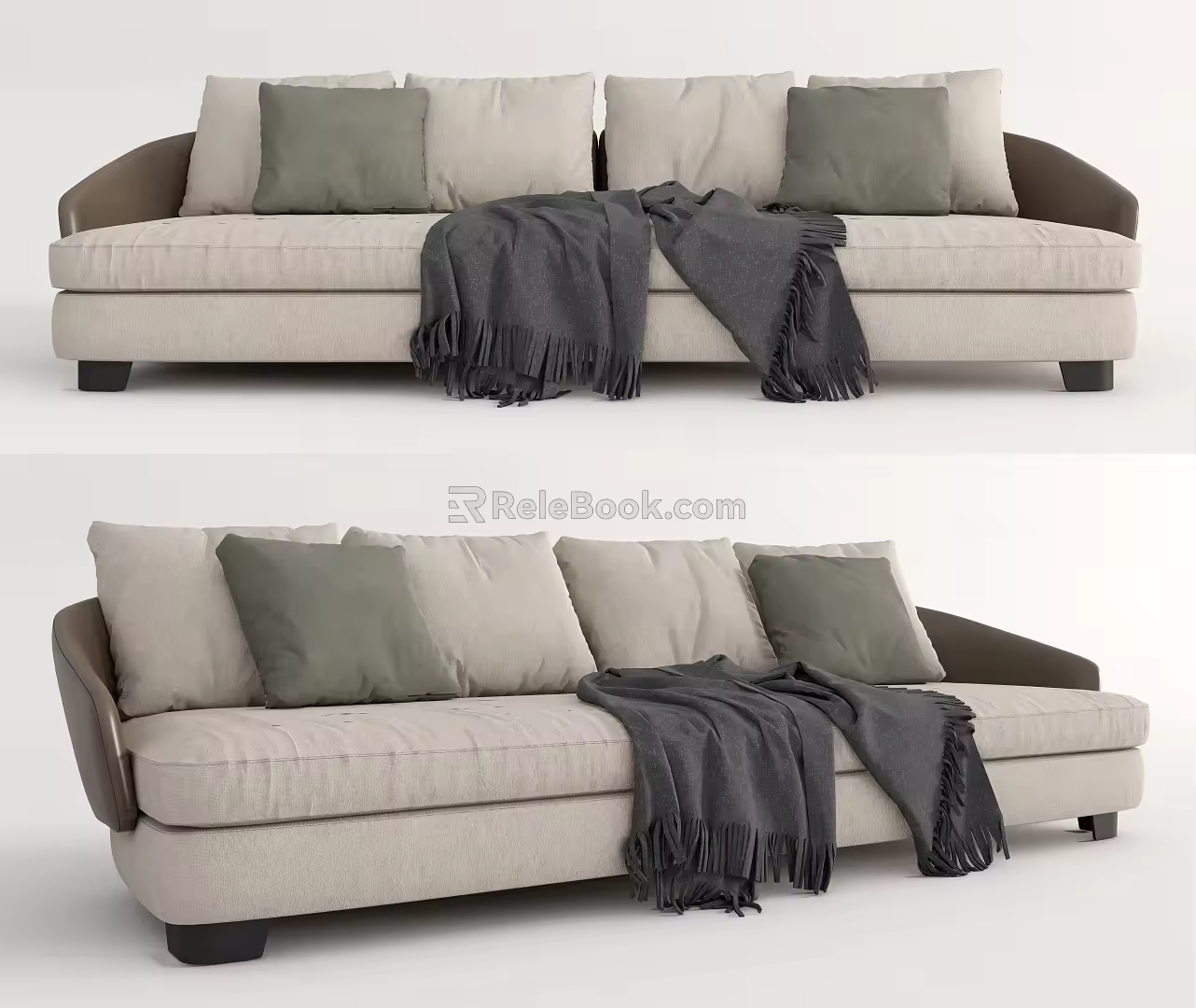 Modern Multiplayer Sofa Minotti Multiplayer Sofa Double Sofa 3d model