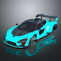 Turquoise Sports Car With Black Accents Rear Spoiler And Modern Sleek Design