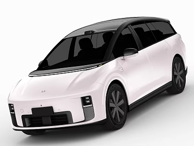 Sleek White Modern Electric Car With Black Roof Wheels And Futuristic Front Fascia Design 3d model