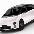 Sleek White Modern Electric Car With Black Roof Wheels And Futuristic Front Fascia Design