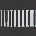 Roman Columns With Various Classical Architectural Designs And Decorative Styles 3d model