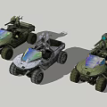 3D Model Futuristic All Terrain Military Vehicles With Equipment Design