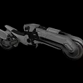 Futuristic Sci Fi Motorcycle Concept With Sleek Silver Gray Mechanical Design 3d model
