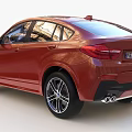 Red SUV Coupe Car Rear Exterior View With Sporty Alloy Wheels And Tail Lights
