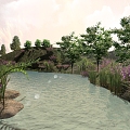 Water Lake effect drawing 3d model