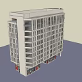 Modern Multi Story Office Building With Glass Curtain Wall And Ground Floor Retail
