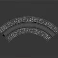 Cartoon City Scene With Curved Structure Mini Buildings And Railway Track