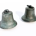 Two Piece Vintage Bronze Bell Ornament Set For Decorative