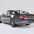 Dark Blue Luxury Sedan Side View With Sleek Body And Large Alloy Wheels