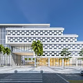 modern office building multi-storey office building 3d model