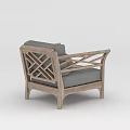 Tech Exhibition Hall Display Modern Wooden Frame Chair With Cross Arm And Gray Cushion