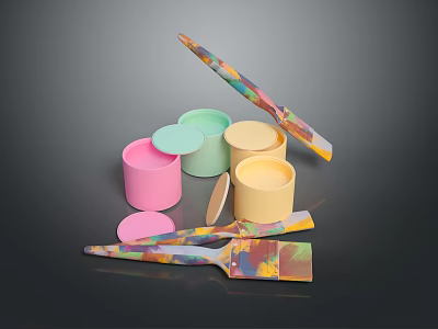 Brush House Tools Brush Wall Tools Paint Bucket Paint Bucket Brush Paint Brush Roller Bucket Cover Brush Wall Brush 3d model