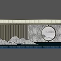 Traditional Chinese Scenic Wall Design With Mountain Pattern Circular Window And Stone Texture 3d model
