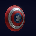 Iconic Captain America Shield Weapon With Red White Blue Color And Distressed Metal Star Design