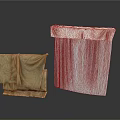 Household Living Supplies Including Foldable Green Canvas Bag And Beige Cloth Covered Cabinet