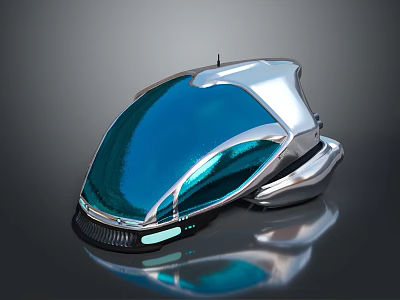 Modern Computer Mouse With Sleek Blue Silver Metallic Design And Illuminated Base 3d model