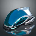 Modern Computer Mouse With Sleek Blue Silver Metallic Design And Illuminated Base 3d model