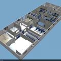 Laboratory 3D Layout Design With Functional Areas And Equipment Placement 3d model